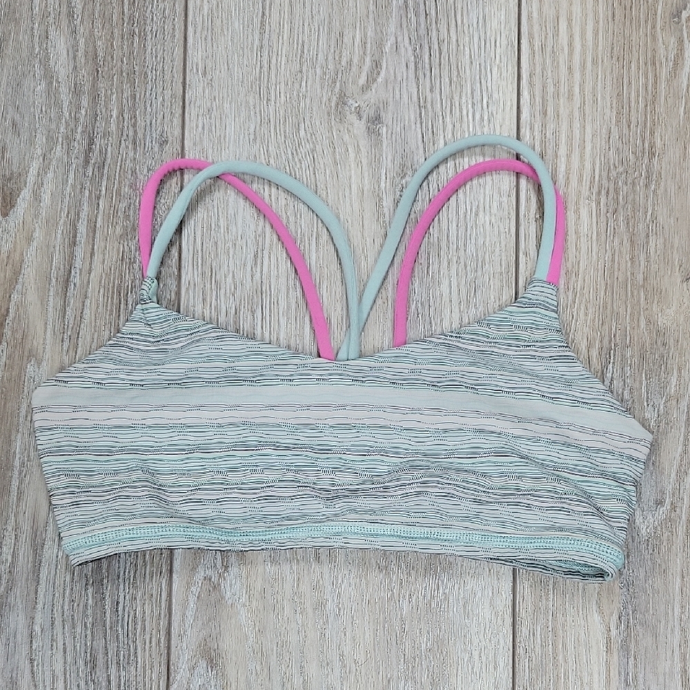 Ivivva By Lululemom Aqua and Pink Sports Bra